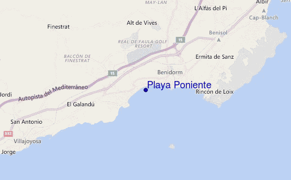 mappa di localizzazione di Playa Poniente