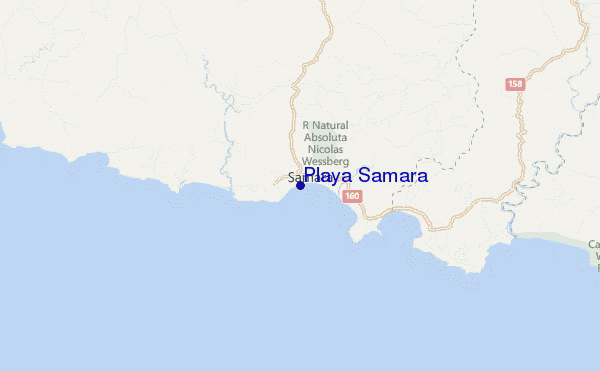 mappa di localizzazione di Playa Samara