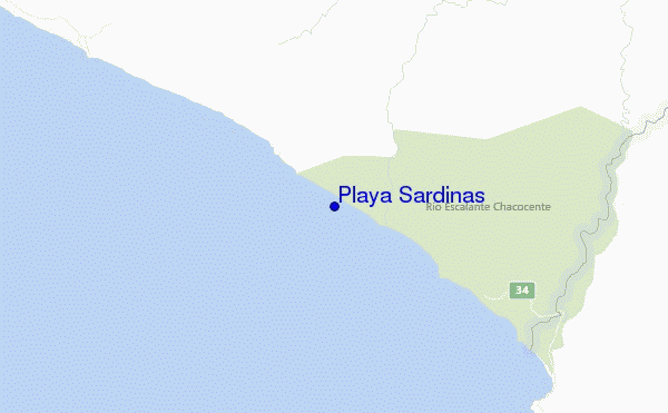 mappa di localizzazione di Playa Sardinas