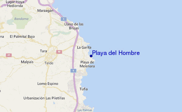 mappa di localizzazione di Playa del Hombre