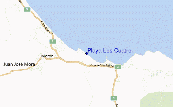 mappa di localizzazione di Playa Los Cuatro
