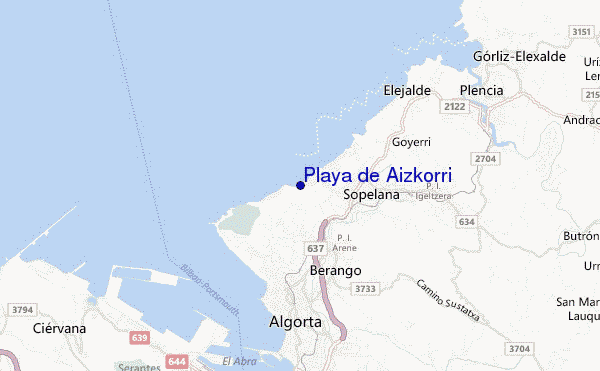 mappa di localizzazione di Playa de Aizkorri