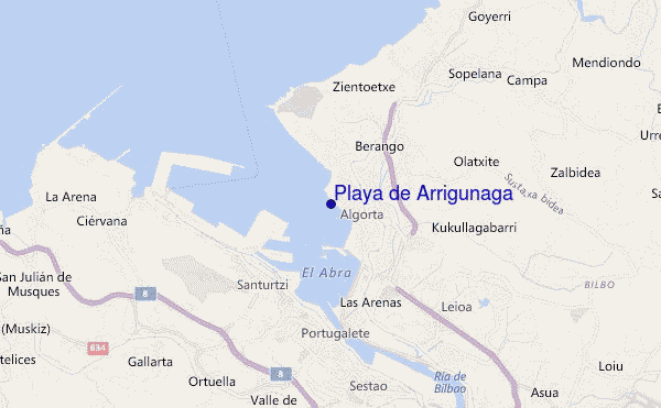 mappa di localizzazione di Playa de Arrigunaga