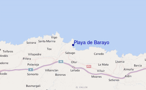 mappa di localizzazione di Playa de Barayo
