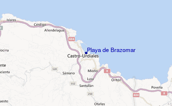 mappa di localizzazione di Playa de Brazomar