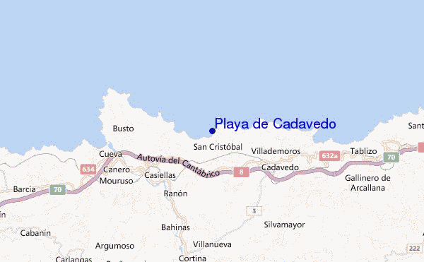 mappa di localizzazione di Playa de Cadavedo