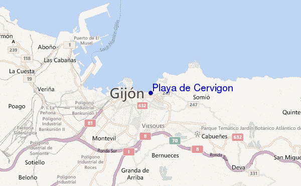 mappa di localizzazione di Playa de Cervigon
