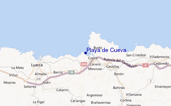 mappa di localizzazione di Playa de Cueva