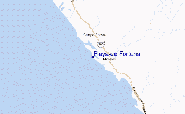 Playa de Fortuna Location Map