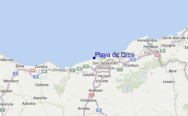 Playa de Gros Location Map
