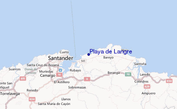 Playa de Langre Location Map
