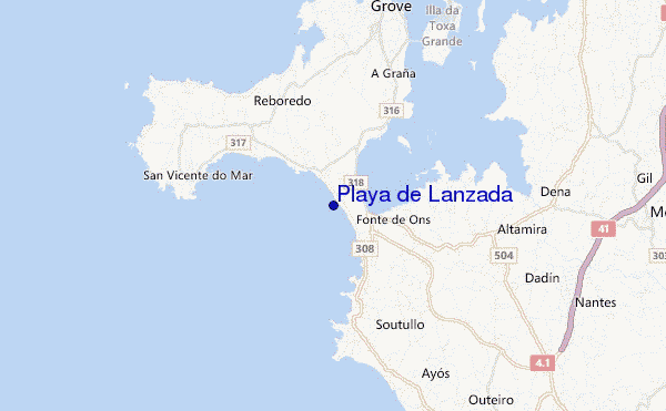 mappa di localizzazione di Playa de Lanzada