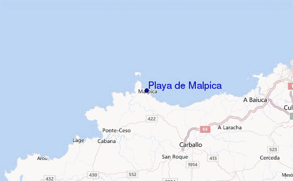 Playa de Malpica Location Map