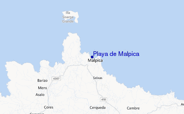 mappa di localizzazione di Playa de Malpica