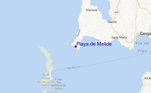 mappa di localizzazione di Playa de Melide