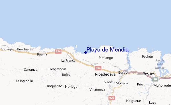 mappa di localizzazione di Playa de Mendia