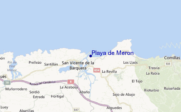mappa di localizzazione di Playa de Meron