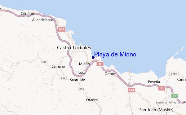 mappa di localizzazione di Playa de Miono