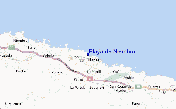 mappa di localizzazione di Playa de Niembro