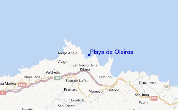 mappa di localizzazione di Playa de Oleiros