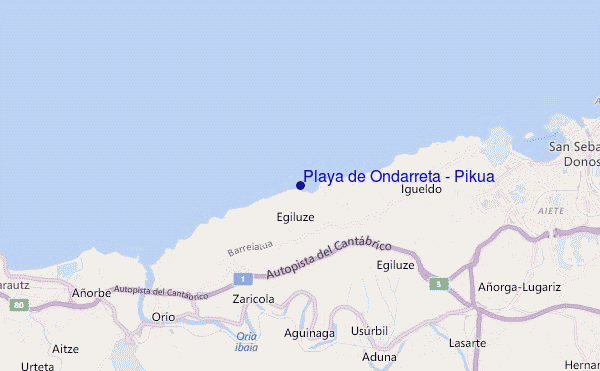 mappa di localizzazione di Playa de Ondarreta - Pikua