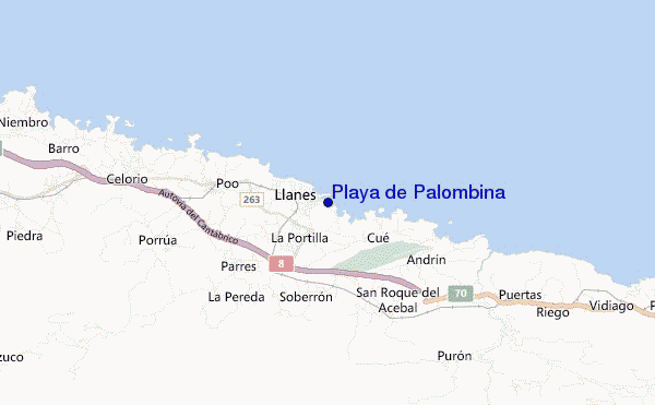 mappa di localizzazione di Playa de Palombina
