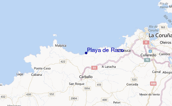 Playa de Razo Location Map