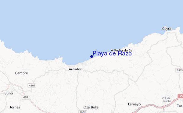 mappa di localizzazione di Playa de Razo