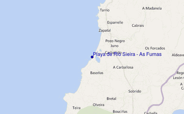 mappa di localizzazione di Playa de Rio Sieira / As Furnas