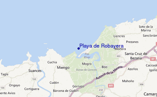 mappa di localizzazione di Playa de Robayera