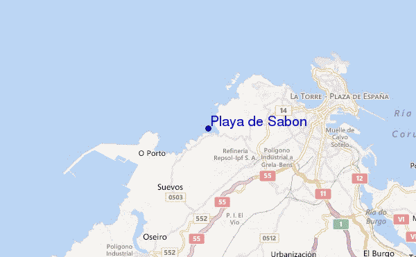 mappa di localizzazione di Playa de Sabon