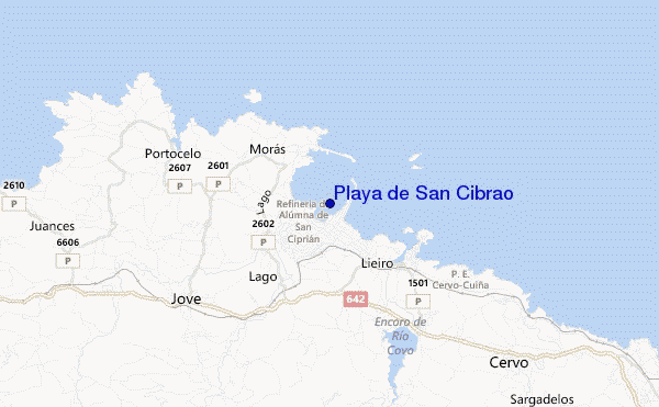 mappa di localizzazione di Playa de San Cibrao