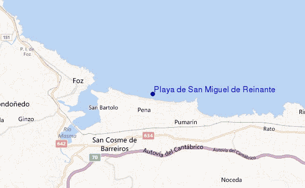 mappa di localizzazione di Playa de San Miguel de Reinante