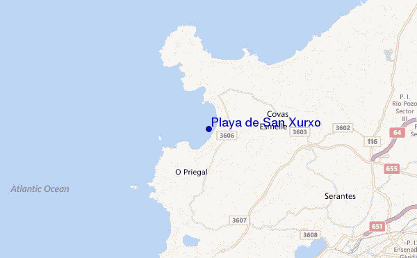 mappa di localizzazione di Playa de San Xurxo