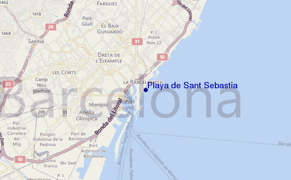 mappa di localizzazione di Playa de Sant Sebastia