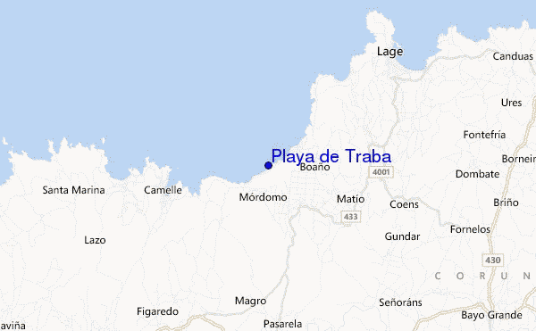 mappa di localizzazione di Playa de Traba