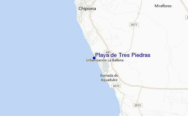 mappa di localizzazione di Playa de Tres Piedras