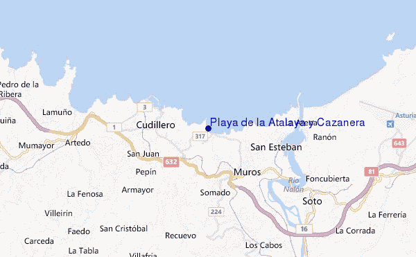 mappa di localizzazione di Playa de la Atalaya y Cazanera