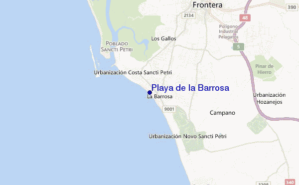 mappa di localizzazione di Playa de la Barrosa