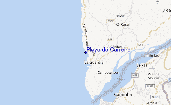 mappa di localizzazione di Playa do Carreiro