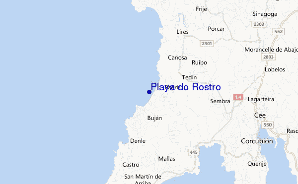 mappa di localizzazione di Playa do Rostro