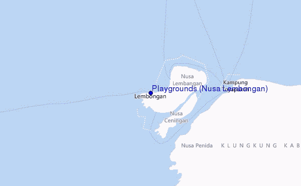 mappa di localizzazione di Playgrounds (Nusa Lembongan)