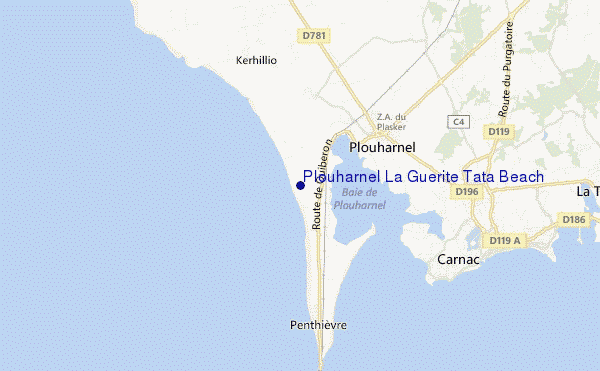 mappa di localizzazione di Plouharnel La Guerite Tata Beach