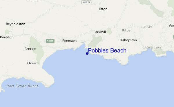 mappa di localizzazione di Pobbles Beach