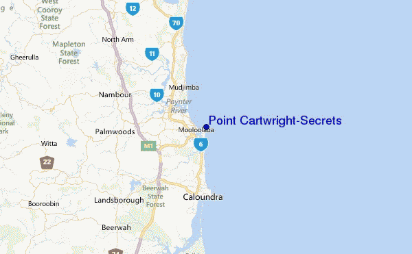 Point Cartwright/Secrets Location Map