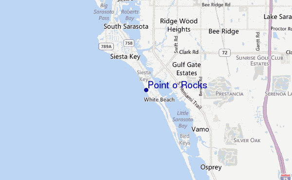 mappa di localizzazione di Point o Rocks