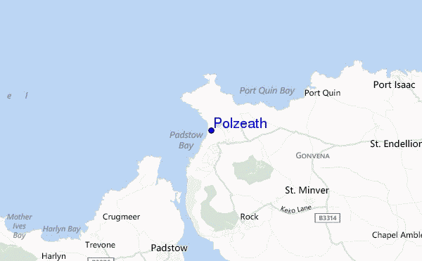 mappa di localizzazione di Polzeath