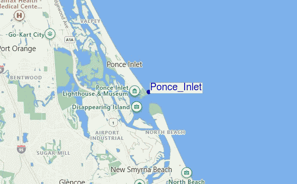 mappa di localizzazione di Ponce_Inlet