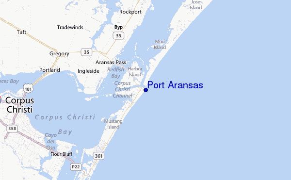 Port Aransas Location Map