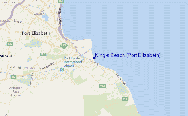 mappa di localizzazione di King's Beach (Port Elizabeth)